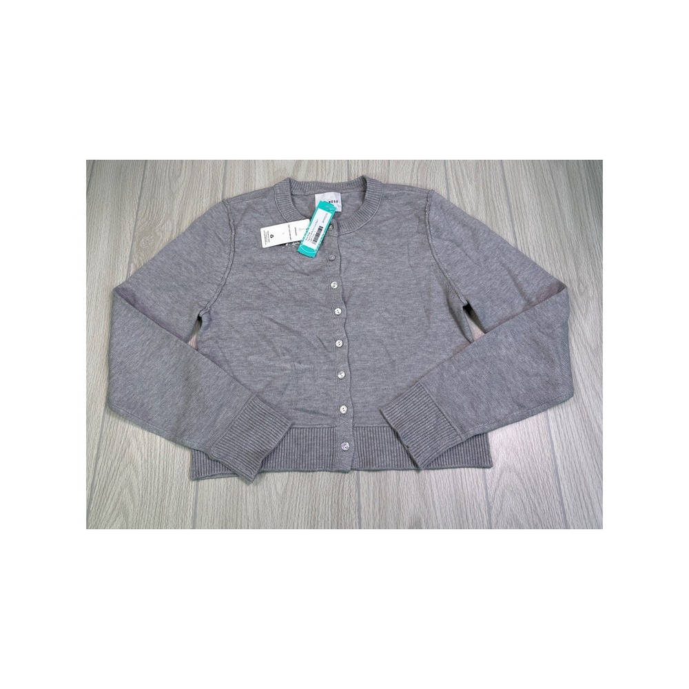 Pink Rose Ingrid Full Button Cardigan Light Heather Grey L NEW Stitch Fix